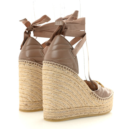 Gucci Nappa Matelasse GG Marmont Ankle Wrap Platform 35/120mm Espadrille Wedges 38 Porcelain Rose 5 of 10