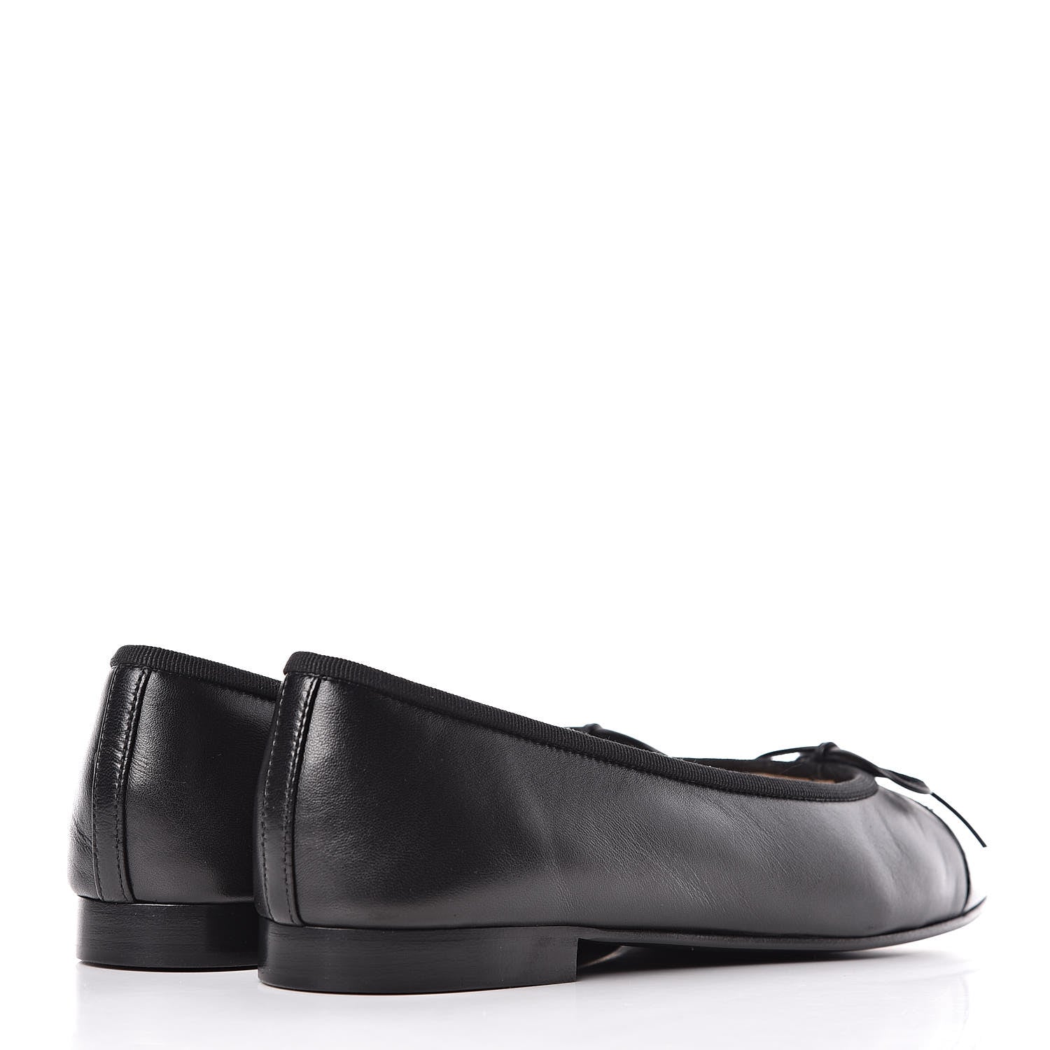 Chanel Lambskin Patent CC Cap Toe Ballerina Flats 39.5 Black 4 of 9