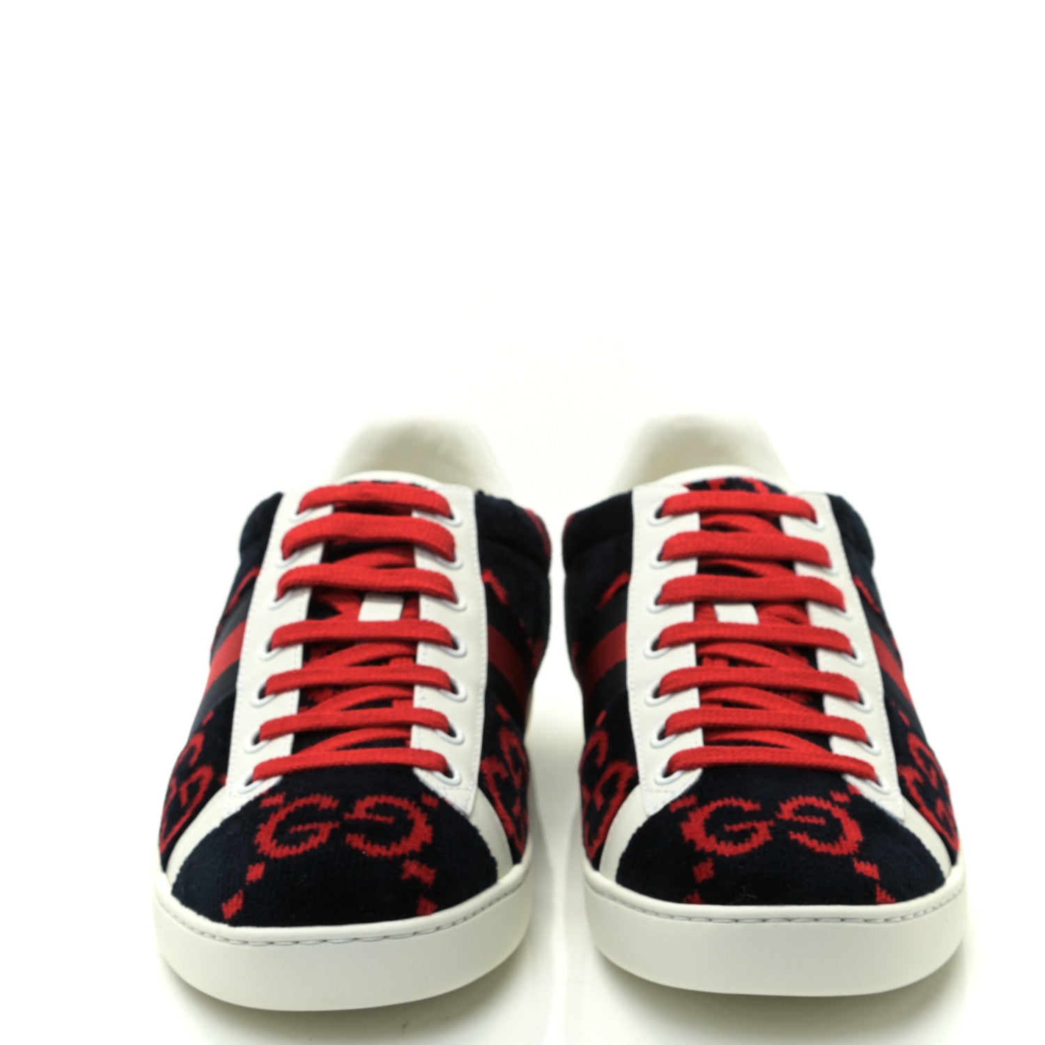Gucci Terry Cloth GG Monogram Womens Ace Sneakers 38.5 Blue Red 3 of 7