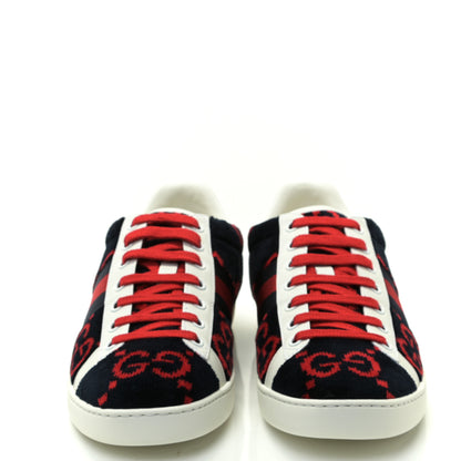 Gucci Terry Cloth GG Monogram Womens Ace Sneakers 38.5 Blue Red 3 of 7