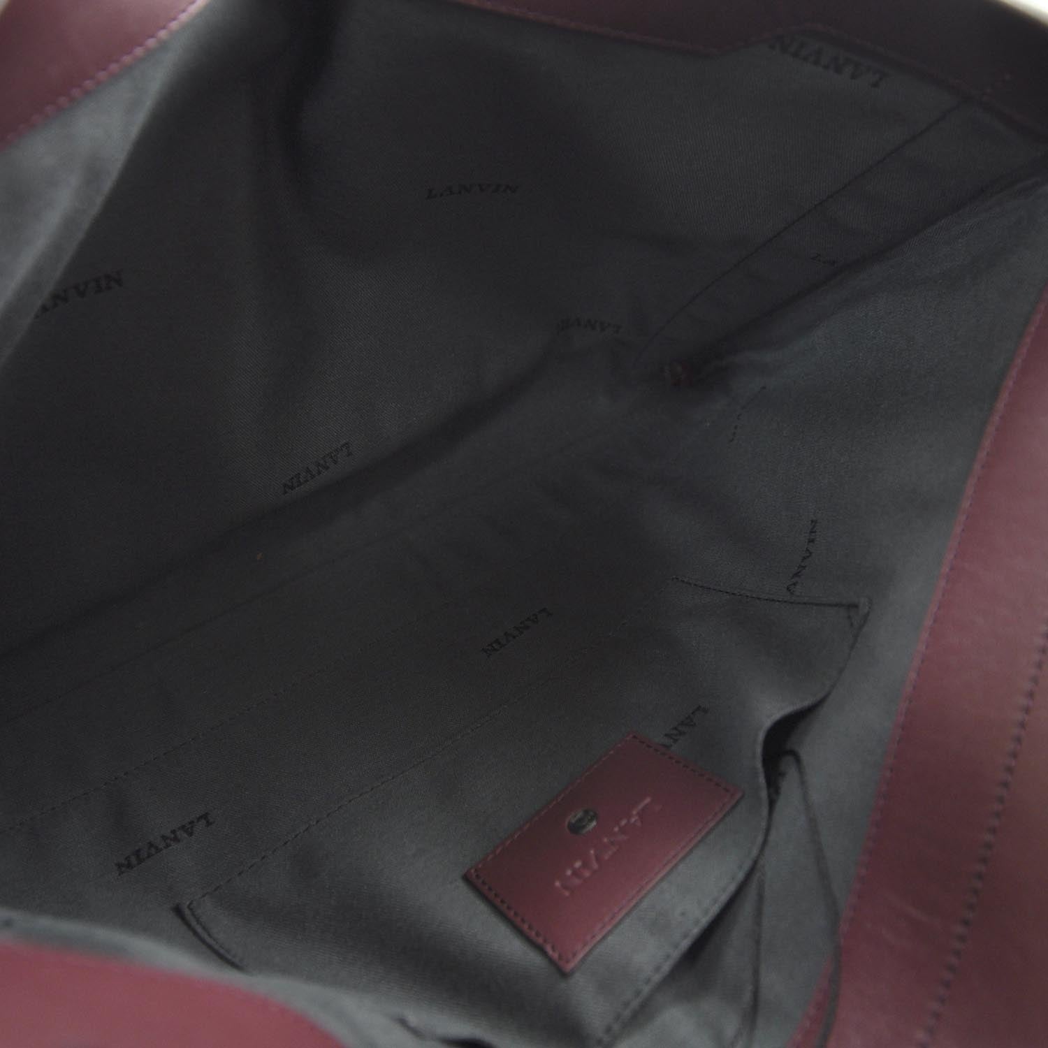 Lanvin Nappa Leather Miss Sartorial Envelope Clutch Bordeaux 6 of 9