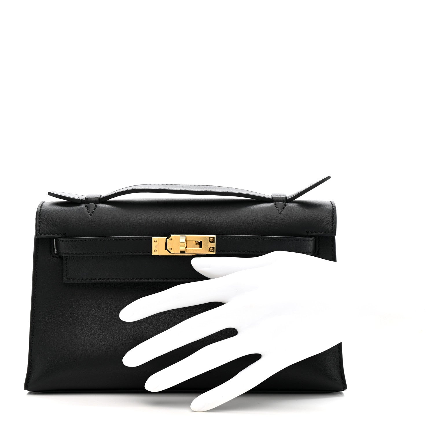 Hermes Swift Kelly Pochette Clutch Black 2 of 11