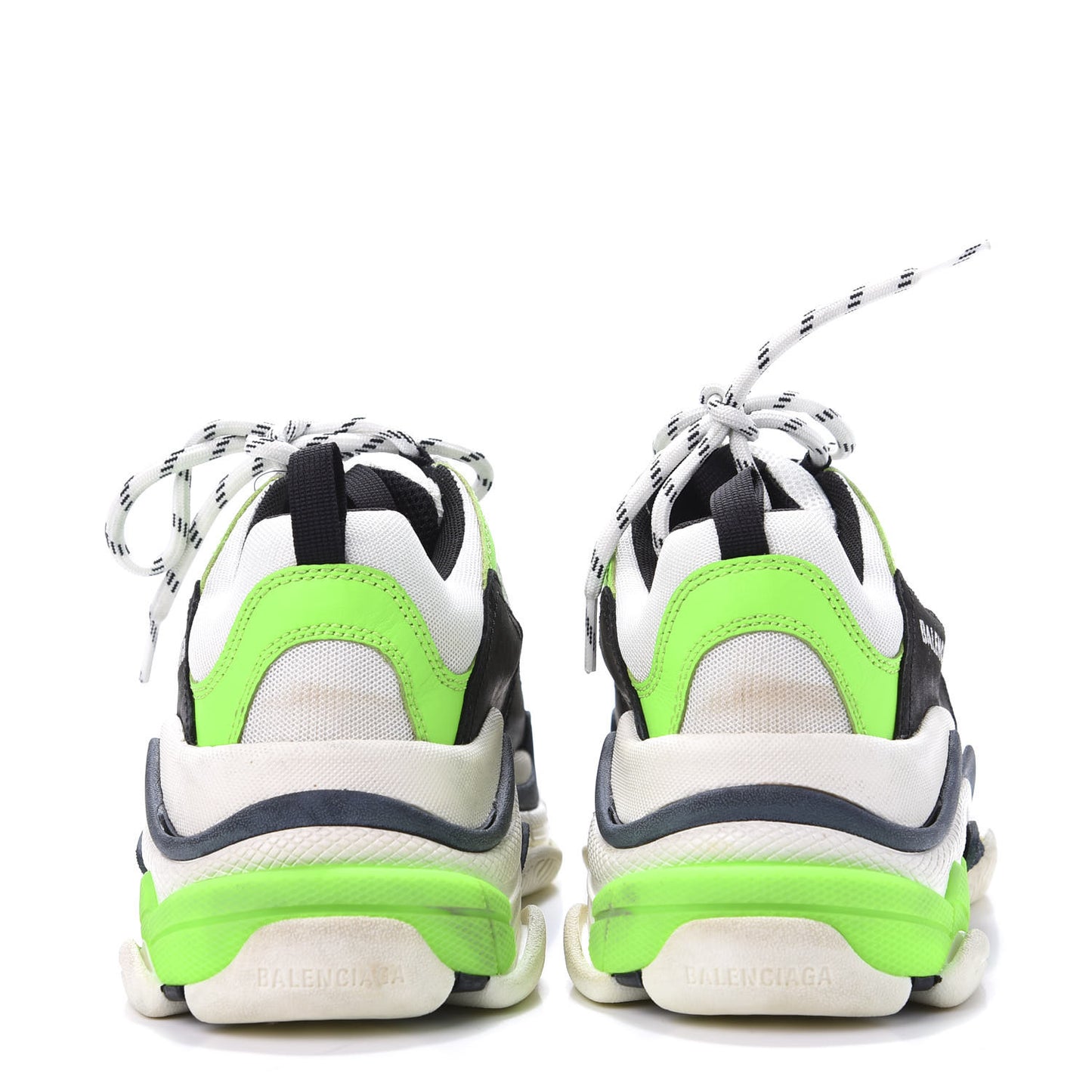 Fabric Mesh Womens Triple S Sneakers 40 White Green Fluo Black