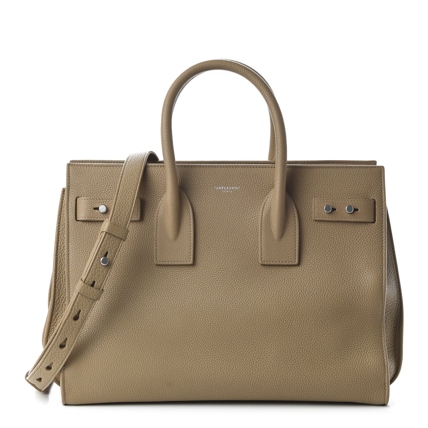 Grained Calfskin Small Supple Sac De Jour Sable Beige