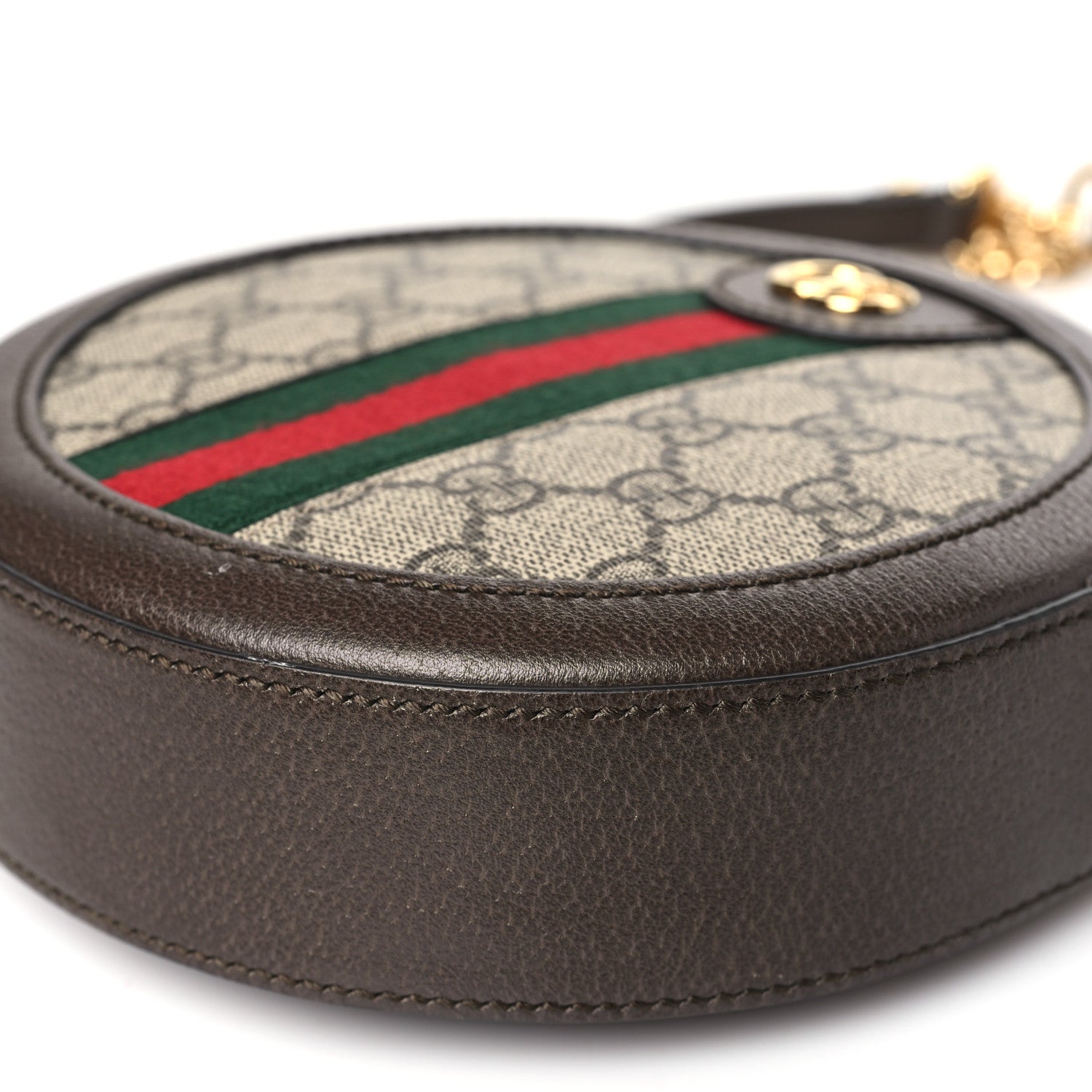 Gucci GG Supreme Monogram Web Mini Ophidia Round Shoulder Bag Brown 10 of 10