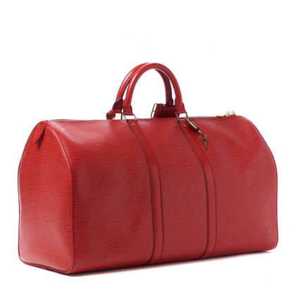 Louis Vuitton Epi Keepall 50 Castillan Red 3 of 10