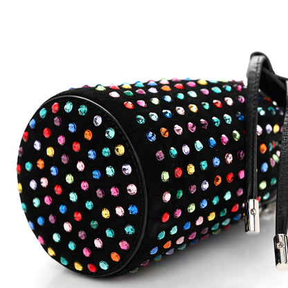 Christian Louboutin Calfskin Suede Strass Mini Marie Jane Bucket Black Multicolor 9 of 9