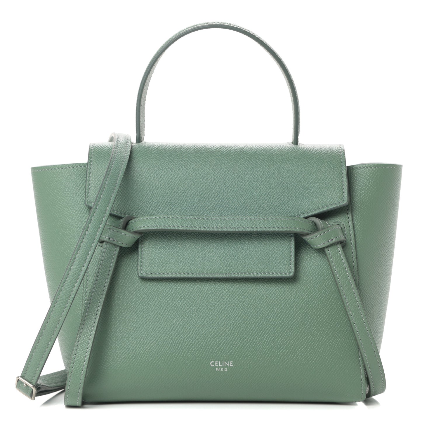Grained Calfskin Nano Belt Bag Celadon