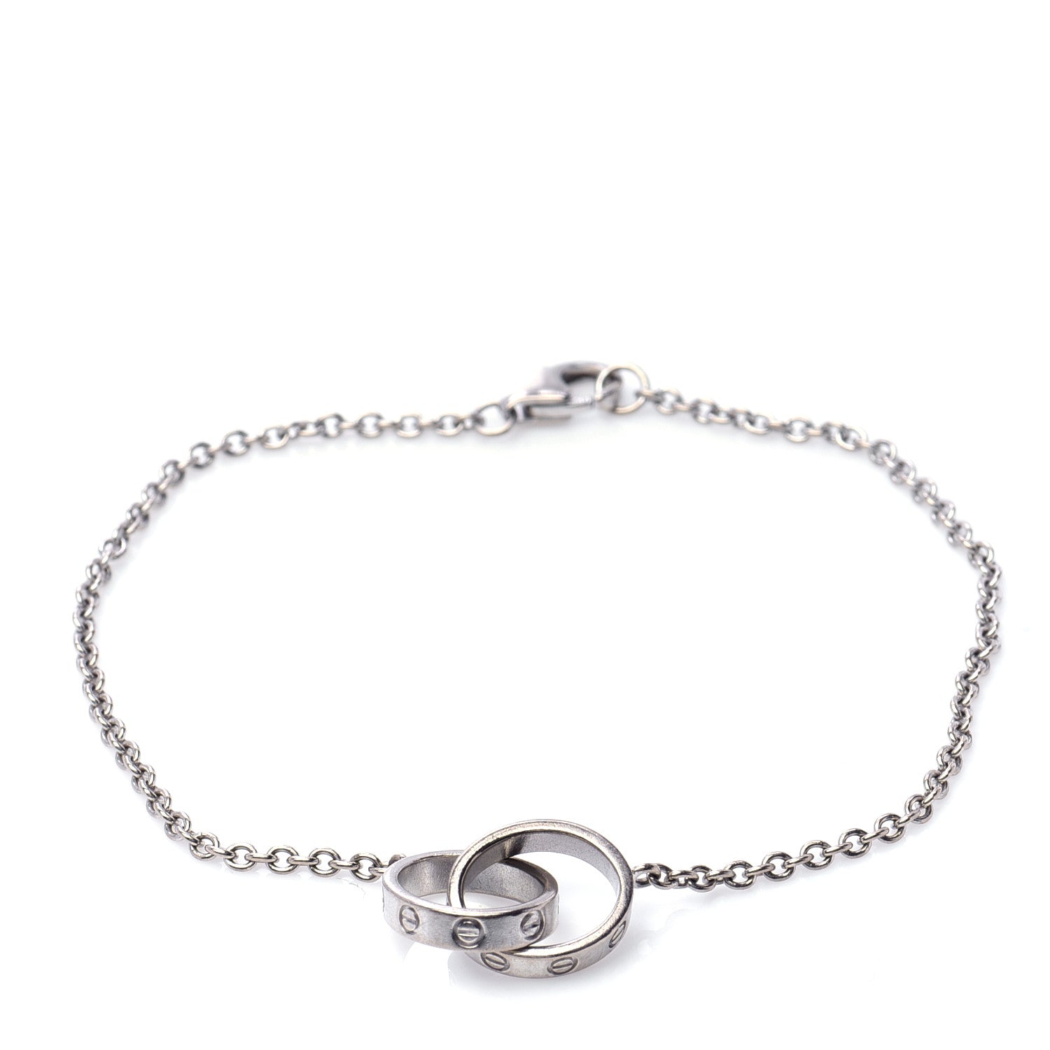 Cartier 18K White Gold Interlocking LOVE Bracelet 1 of 7