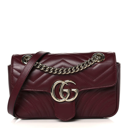 Gucci Lambskin Matelasse Mini GG Marmont Shoulder Bag Rosso Ancora 1 of 11