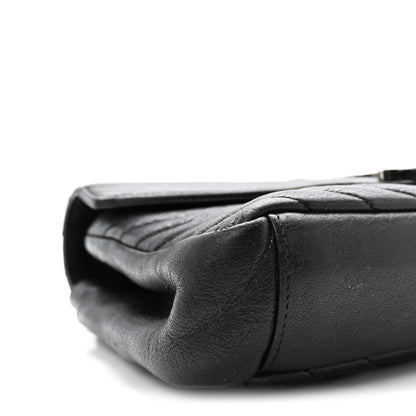 Saint Laurent Sheepskin Matelasse Chevron Monogram Medium College Bag Black 8 of 9