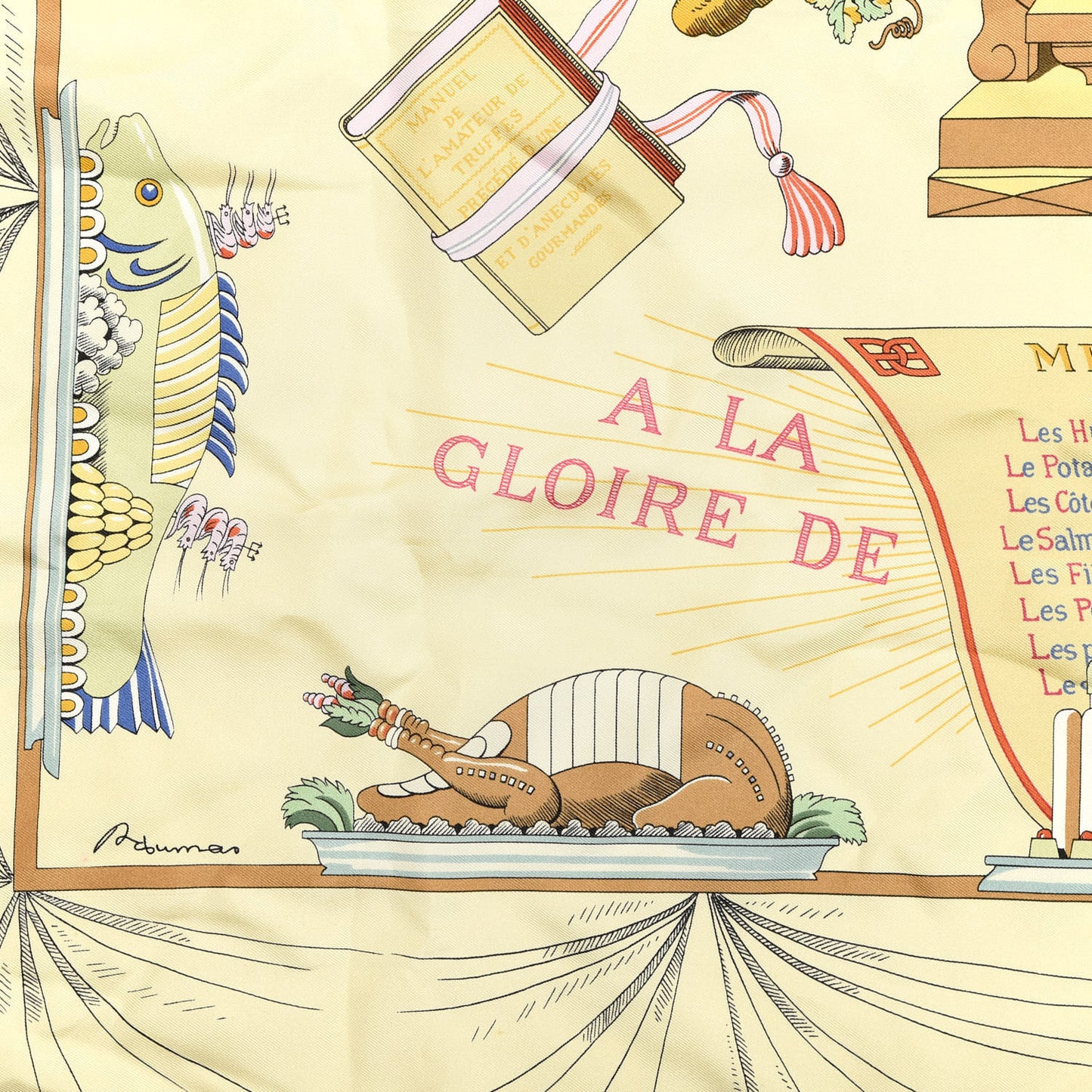 Silk A La Gloire De La Cuisine Francaise Scarf 90