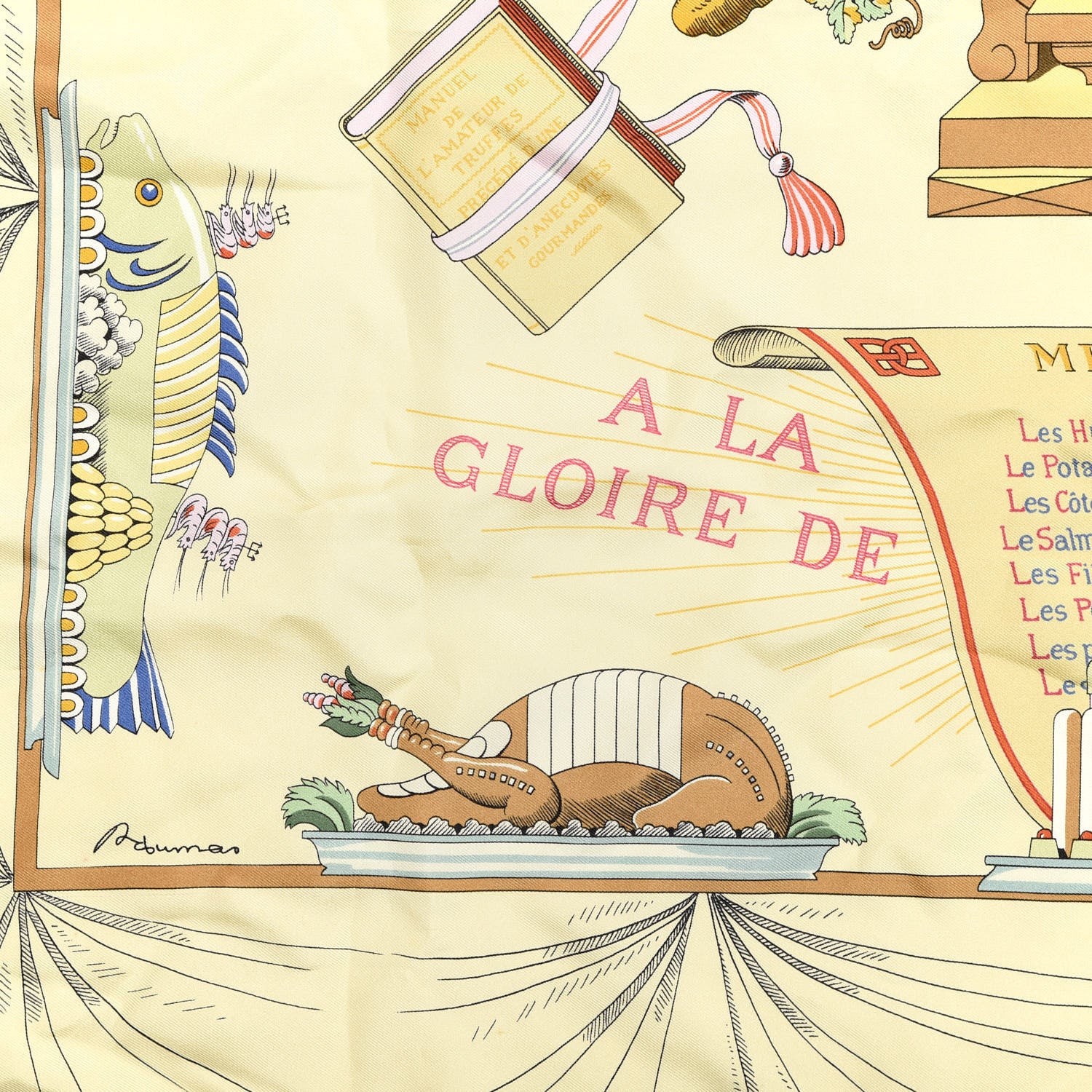 Hermes Silk A La Gloire De La Cuisine Francaise Scarf 90 3 of 6