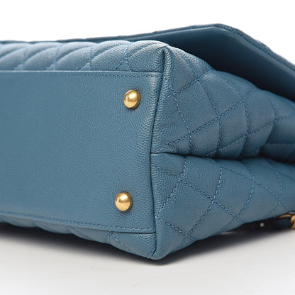 Chanel Caviar Quilted Small Coco Handle Flap Blue 9 of 11
