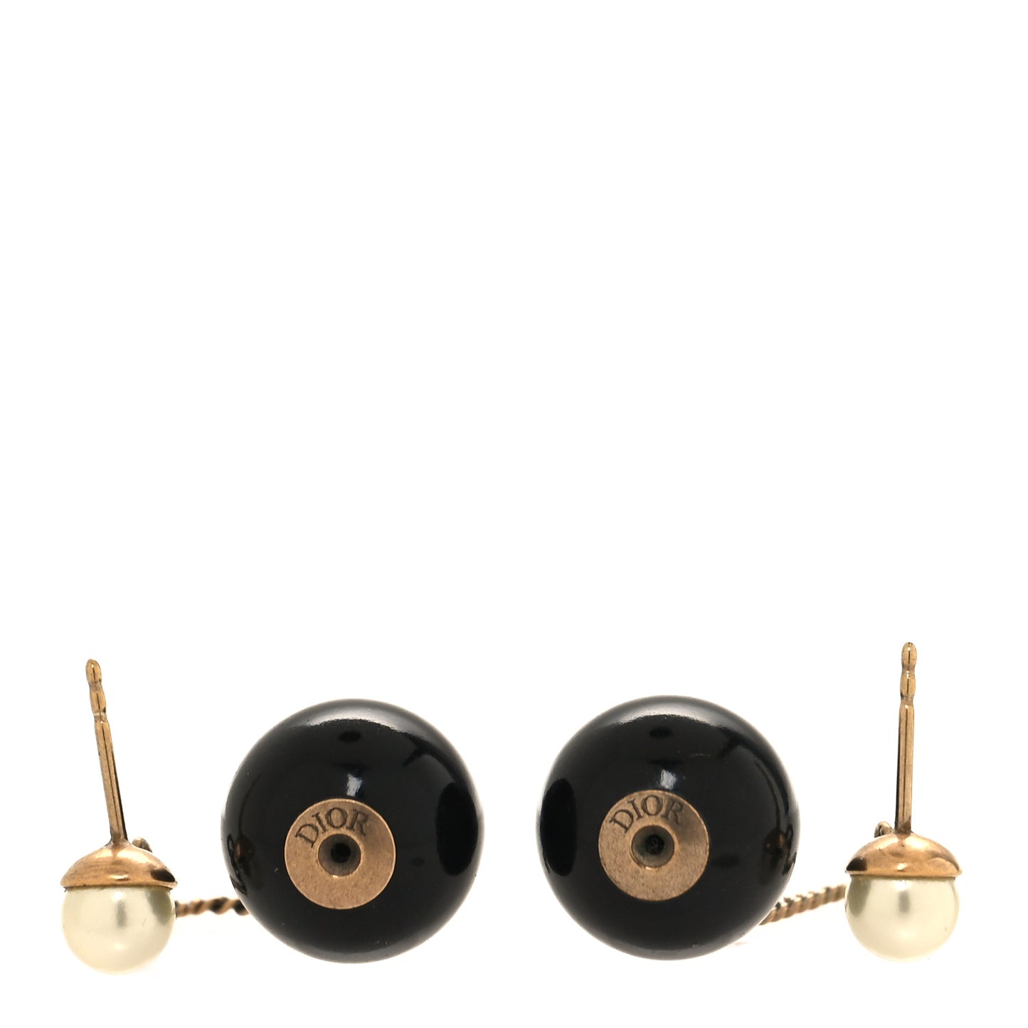 Pearl Mise En Dior Tribal Chain Earrings Black White