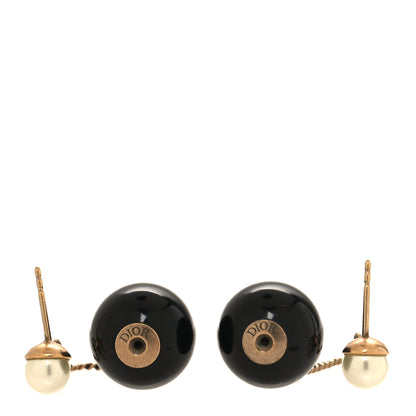 Christian Dior Pearl Mise En Dior Tribal Chain Earrings Black White 3 of 4