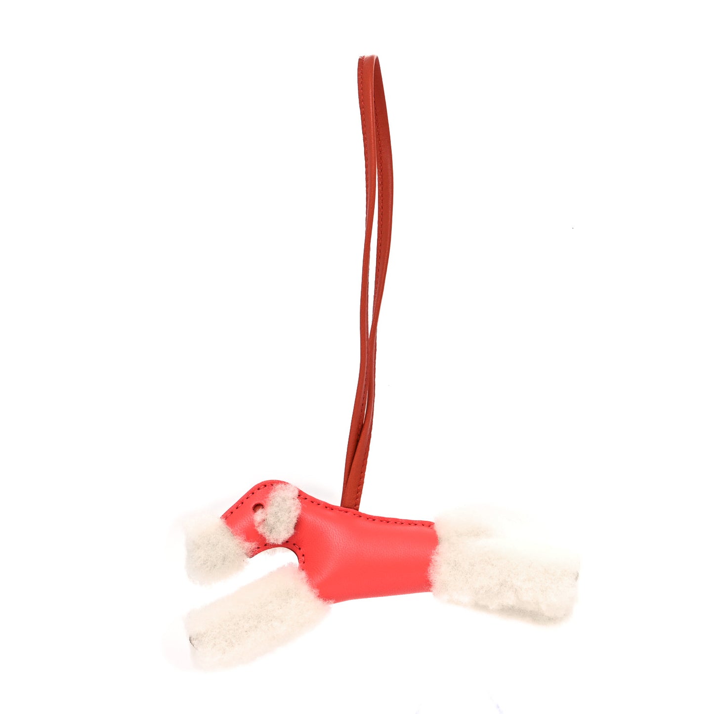 Milo Lambskin Shearling Budy Charm Orange Poppy