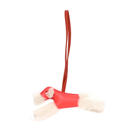 Hermes Milo Lambskin Shearling Budy Charm Orange Poppy 1 of 4
