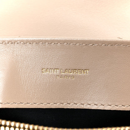 Saint Laurent Calfskin Y Quilted Monogram Small Loulou Chain Satchel Dark Beige 6 of 11