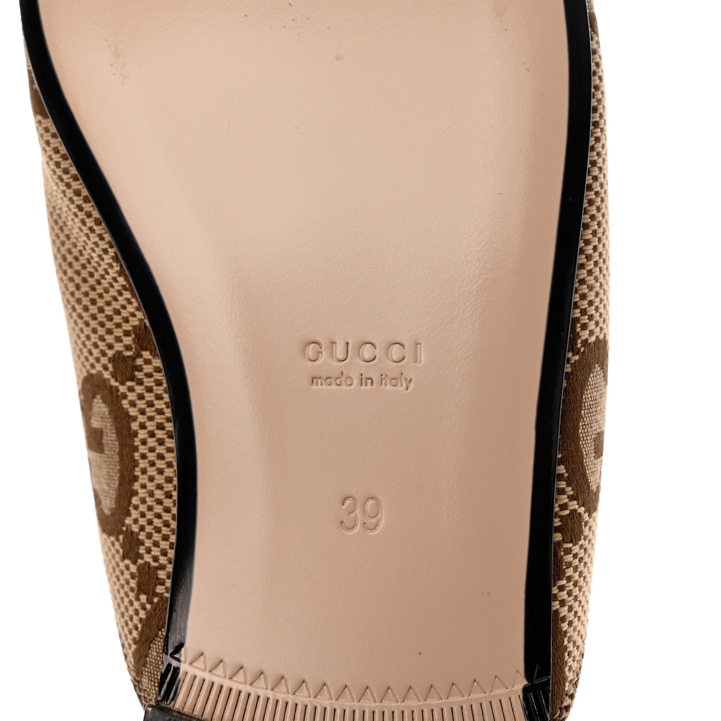 Monogram Jumbo GG Malaga Kid Womens Princetown Slippers 39 Camel Ebony New Acero Beige