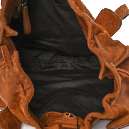 Miu Miu Suede Drawstring Tote Brown 4 of 23