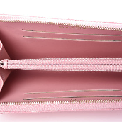 Chanel Iridescent Caviar Quilted Medium Zip Around Wallet Pink 10 of 14