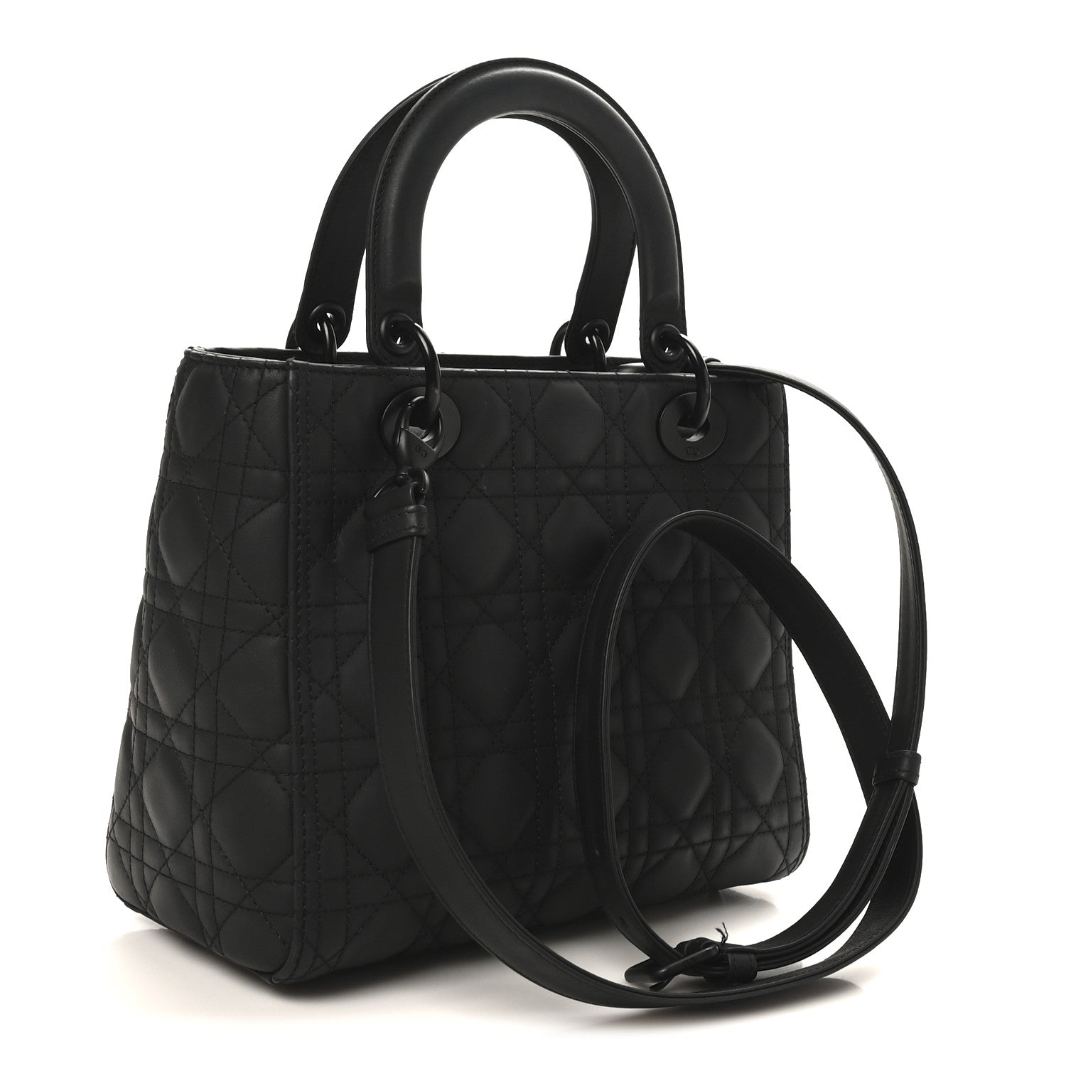 Christian Dior Ultra Matte Calfskin Cannage Medium Lady Dior Black 3 of 10