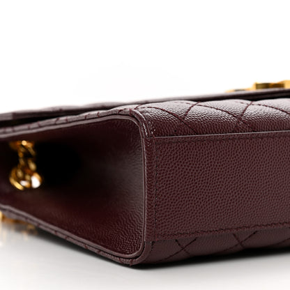 Saint Laurent Grain De Poudre Textured Mixed Matelasse Medium Triquilt Monogram Satchel Rouge Legion 8 of 9