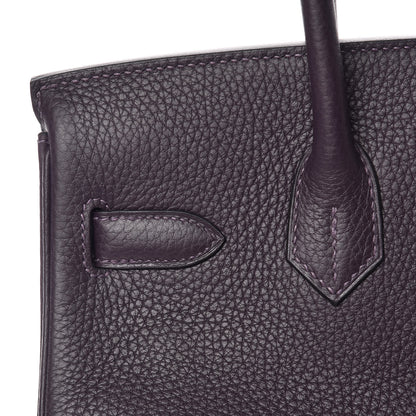 Hermes Taurillon Clemence Birkin 30 Raisin 11 of 39