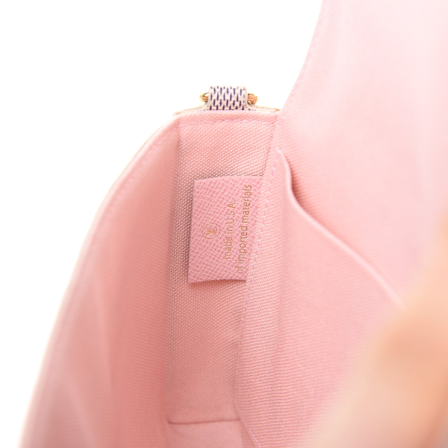 Damier Azur Pochette Felicie Chain Wallet Rose Ballerine