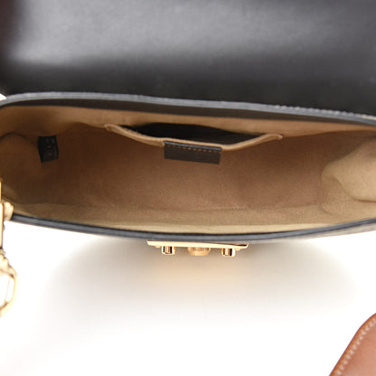 Gucci GG Supreme Monogram Web Medium Padlock Messenger Shoulder Bag Black 5 of 11