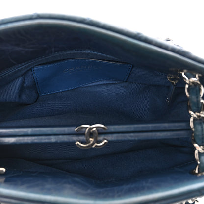Chanel Aged Calfskin Quilted Small Just Mademoiselle Bowling Bag Dark Blue 6 of 10