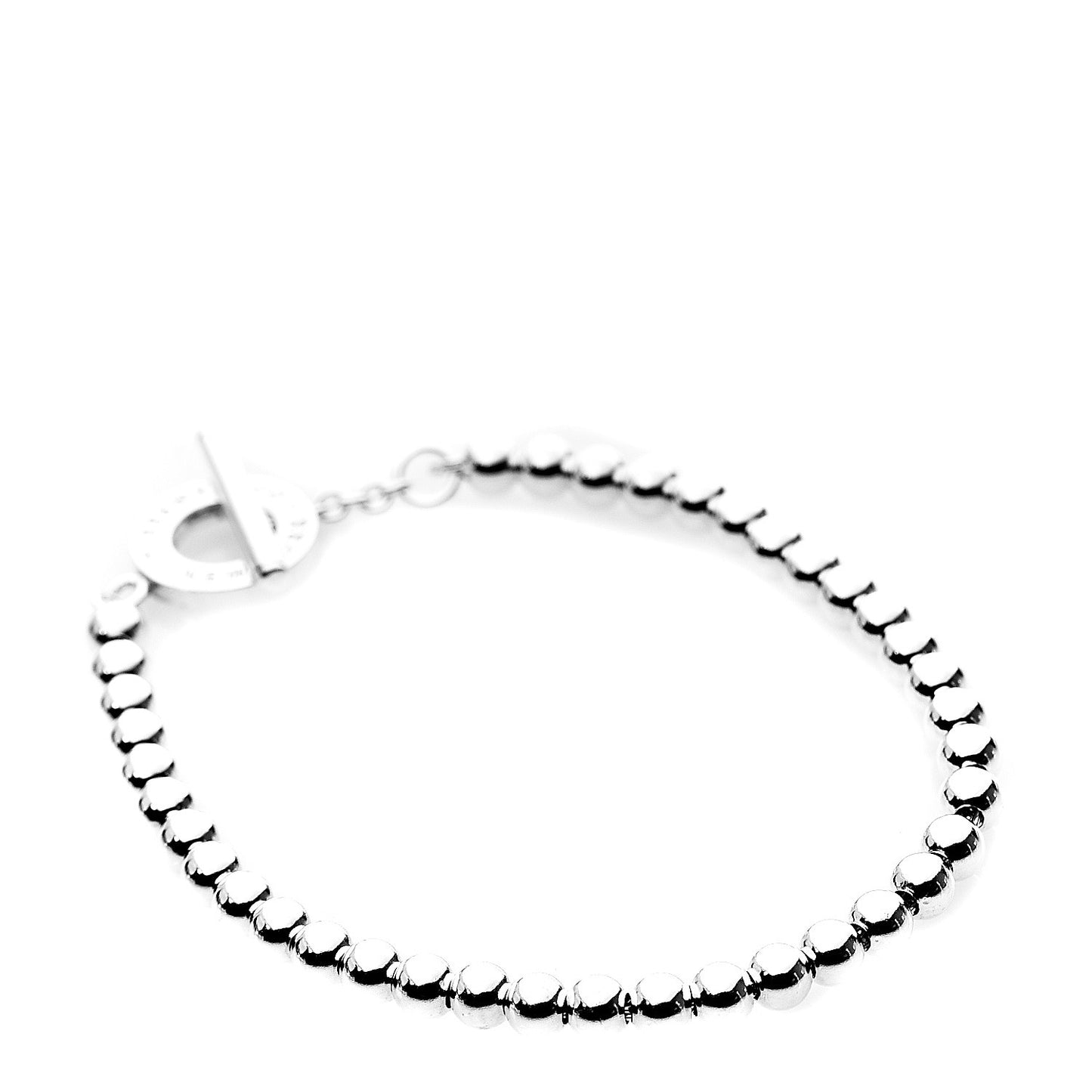 Sterling Silver 4mm Beads Toggle Bracelet