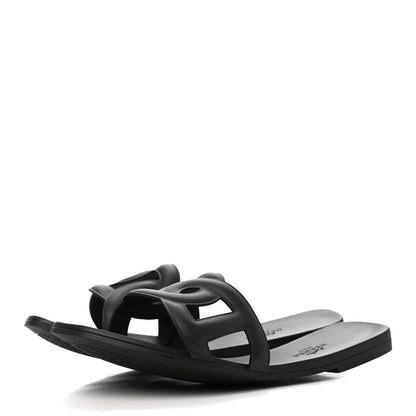 Hermes Rubber Aloha Sandals 39 Black 3 of 8