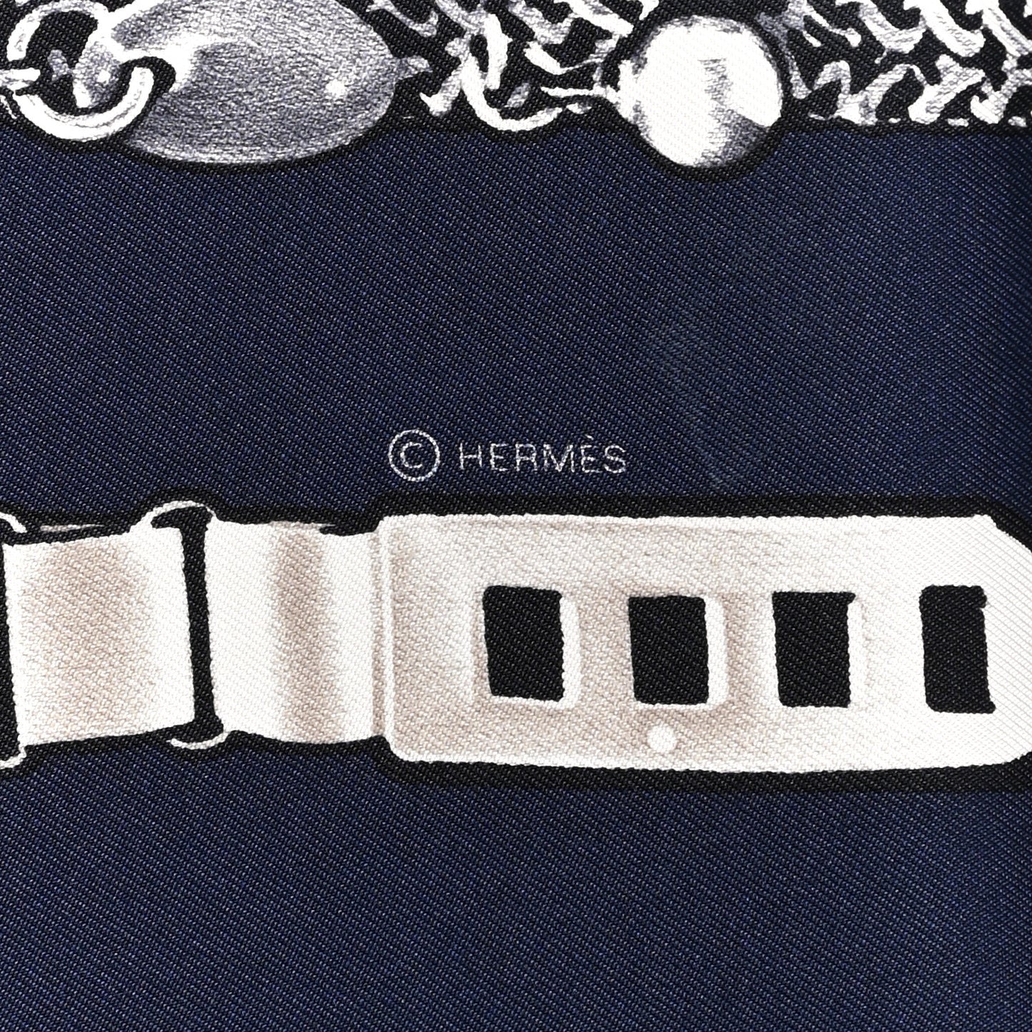 Silk Le Tresor De Medor Scarf 90 Black Bleu Marine Gris