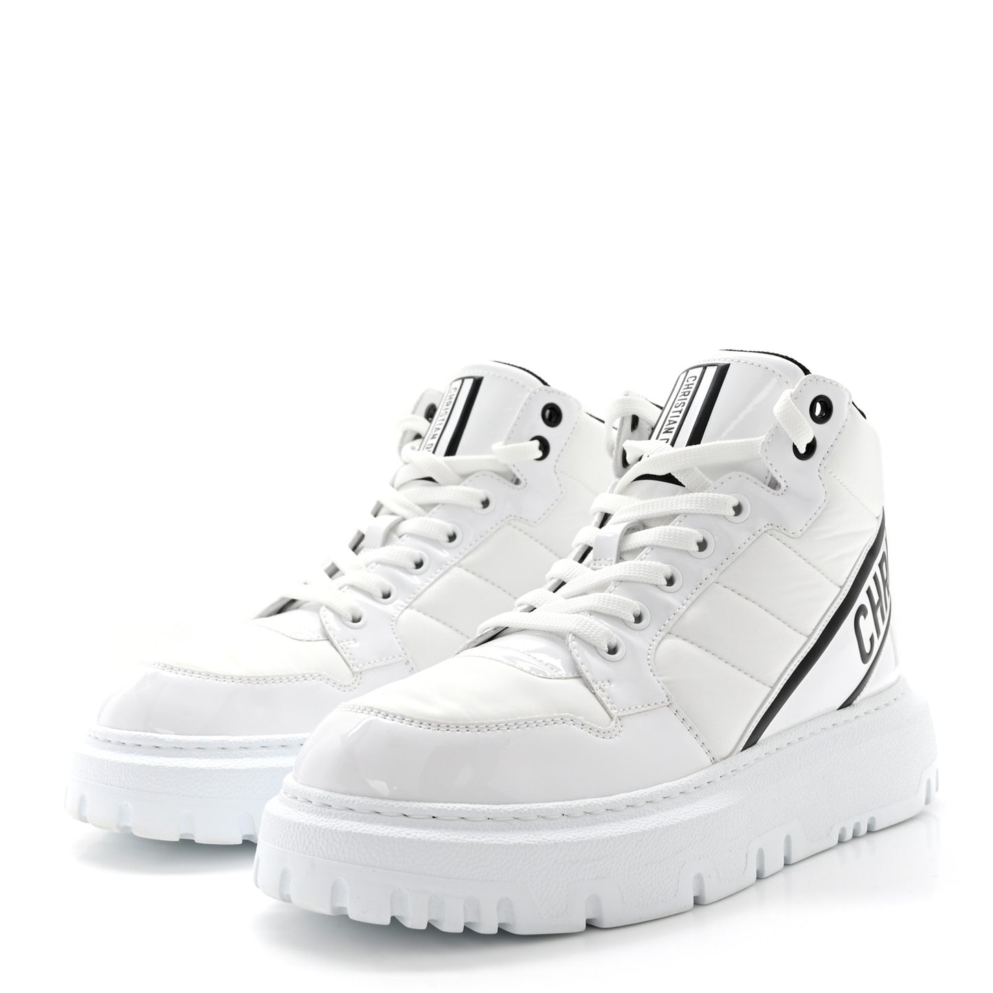 Nylon Fabric Womens D-Player High Top Sneakers 38 White Black
