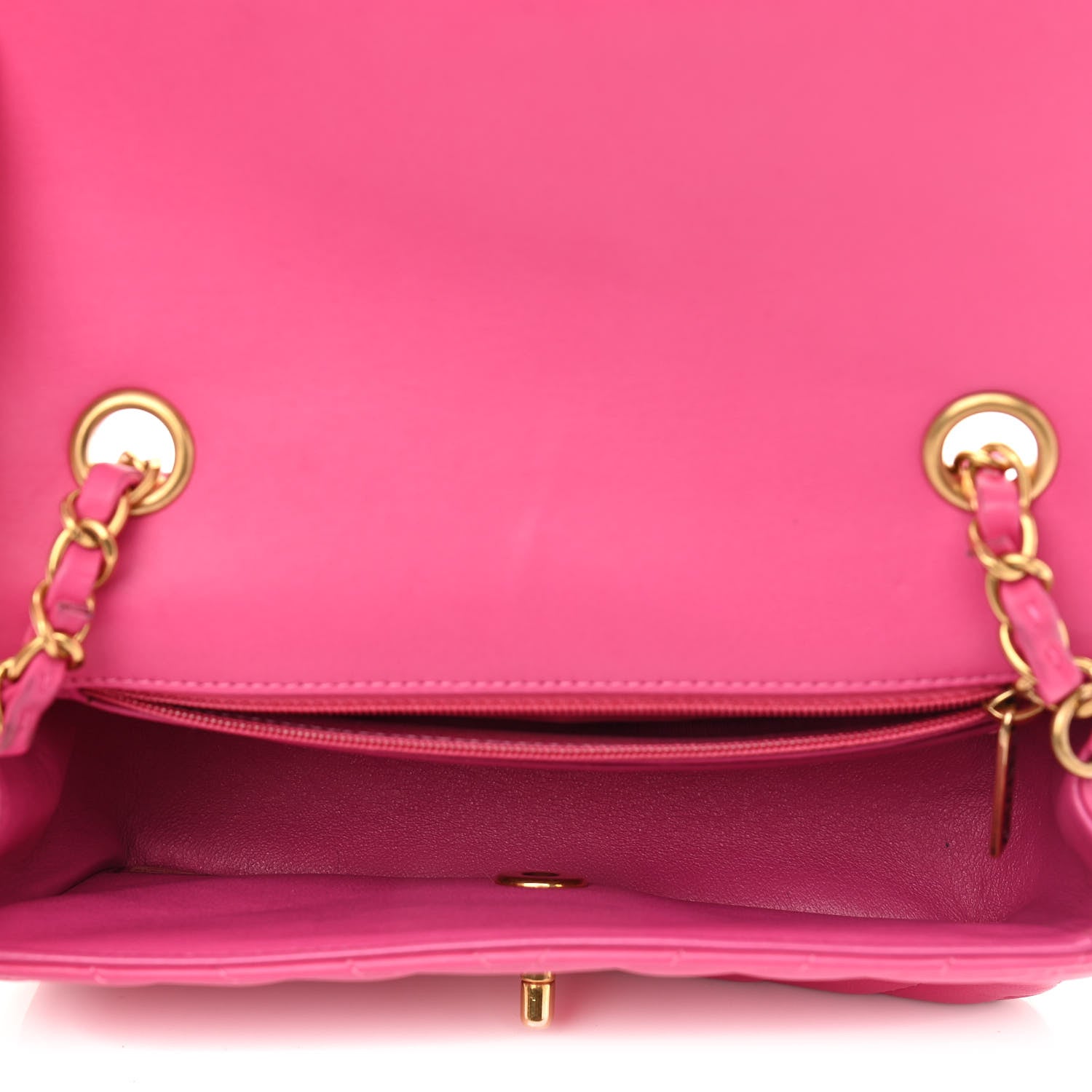 Chanel Lambskin Chevron Quilted Mini Rectangular Flap Pink 5 of 11