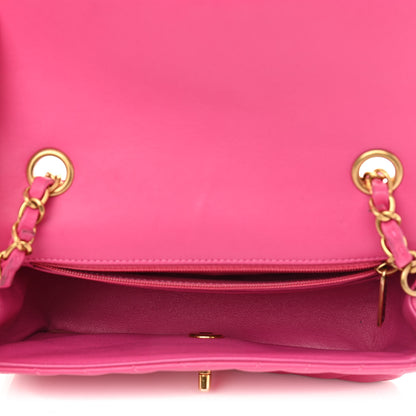 Chanel Lambskin Chevron Quilted Mini Rectangular Flap Pink 5 of 11