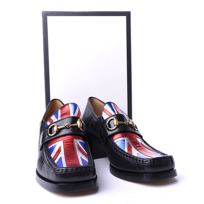 Gucci Lambskin Union Jack Horsebit Loafer Pumps 41.5 Black 10 of 10
