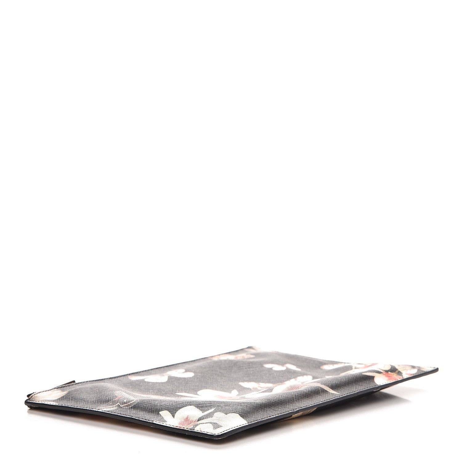Givenchy Textured Coated Canvas Magnolia and Moth Print Large Zip Pouch Black 4 of 10