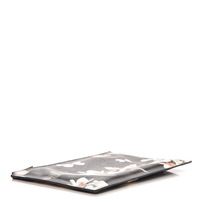 Givenchy Textured Coated Canvas Magnolia and Moth Print Large Zip Pouch Black 4 of 10
