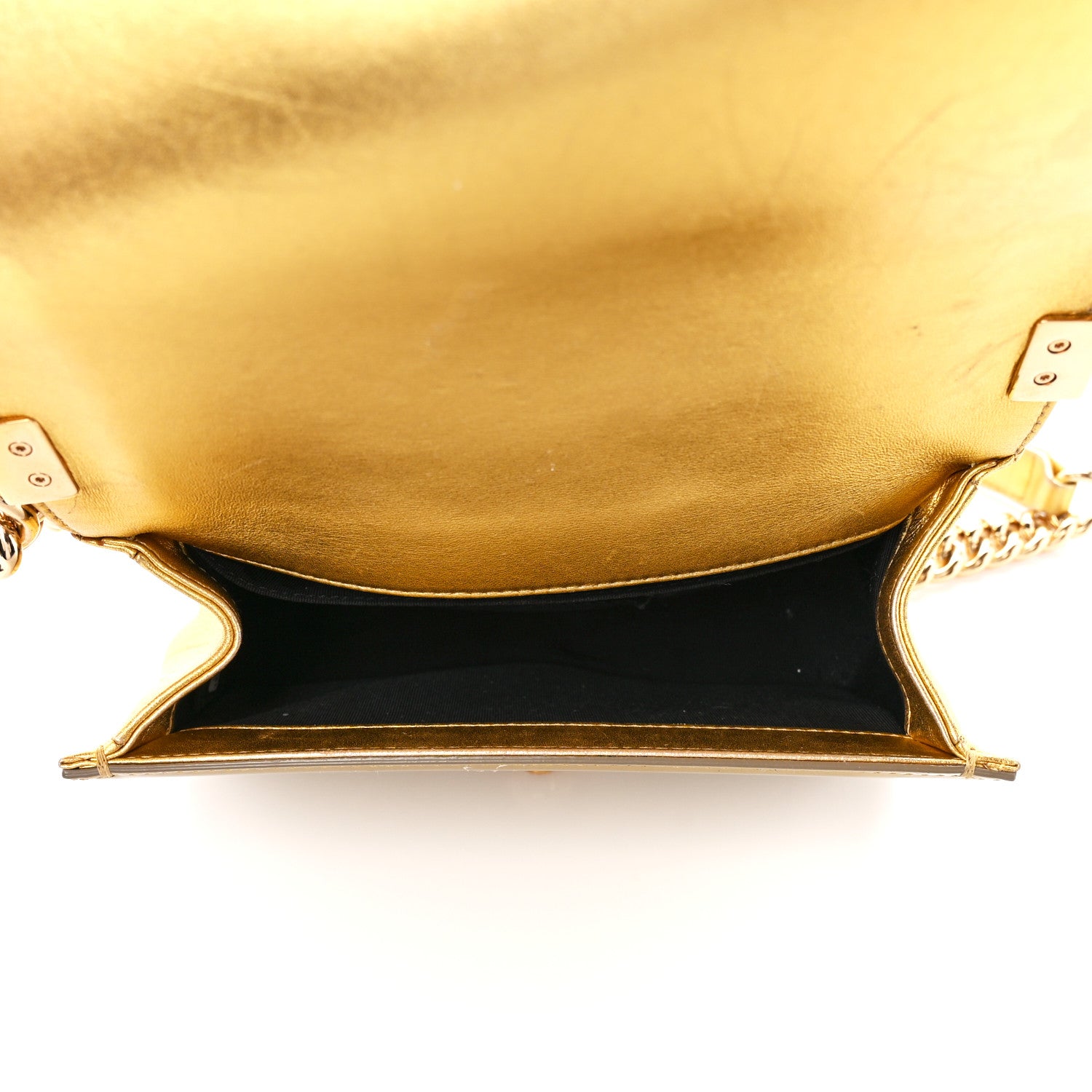 Chanel Metallic Patent Calfskin Quilted Small Boy Flap Gold 5 of 11