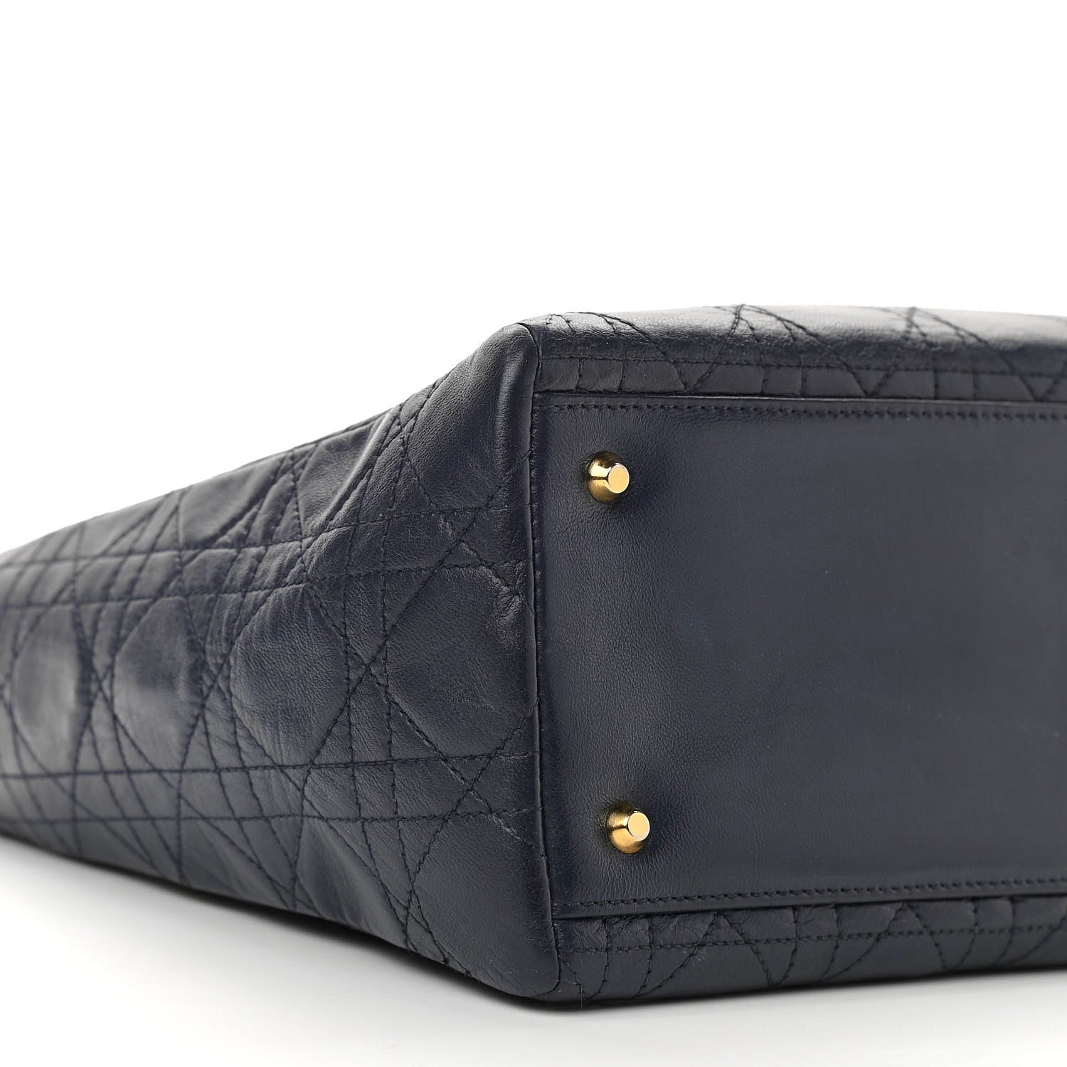 Christian Dior Lambskin Cannage Medium Lady Dior Navy Blue 9 of 10