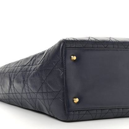Christian Dior Lambskin Cannage Medium Lady Dior Navy Blue 9 of 10