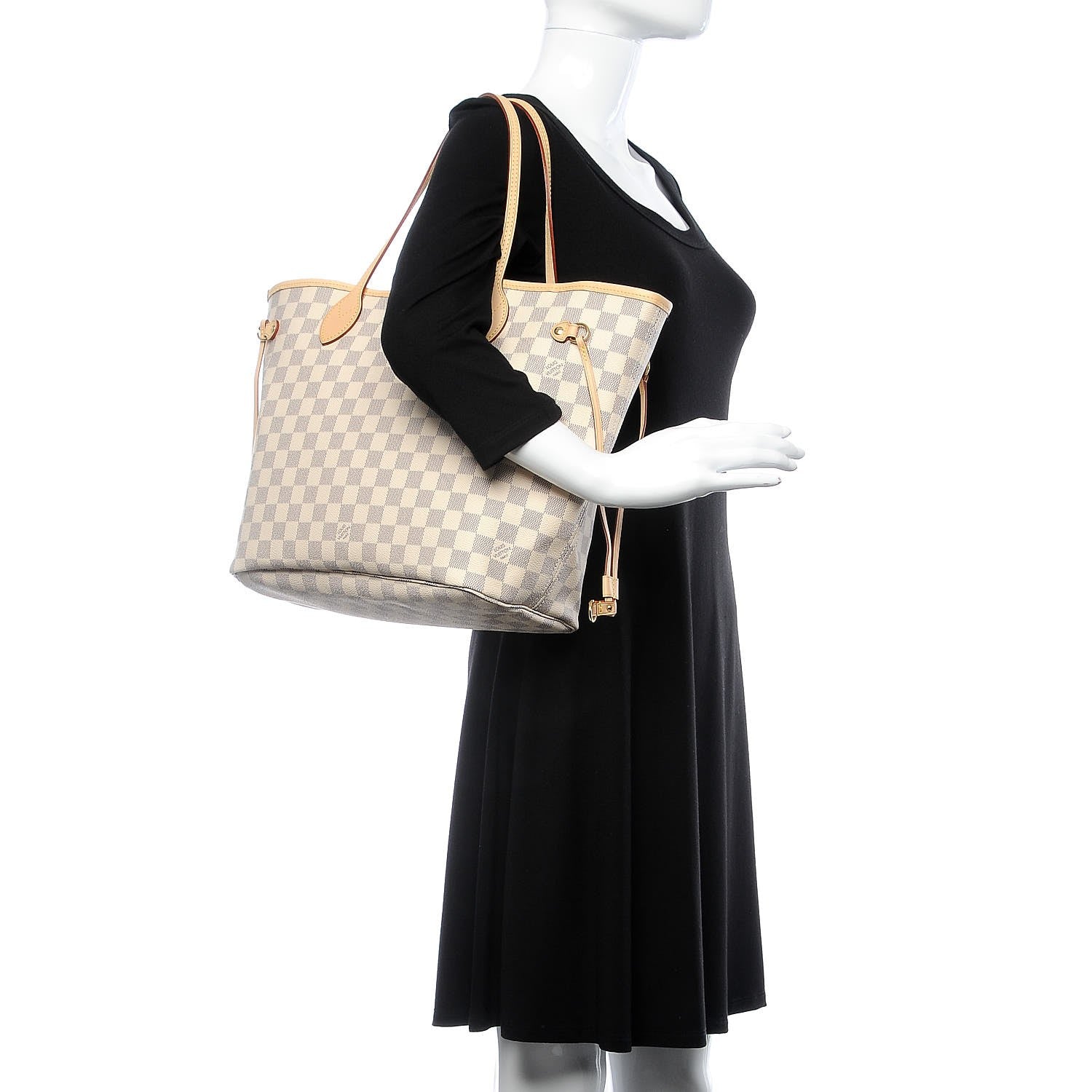 Louis Vuitton Damier Azur Neo Neverfull MM Rose Ballerine 2 of 9