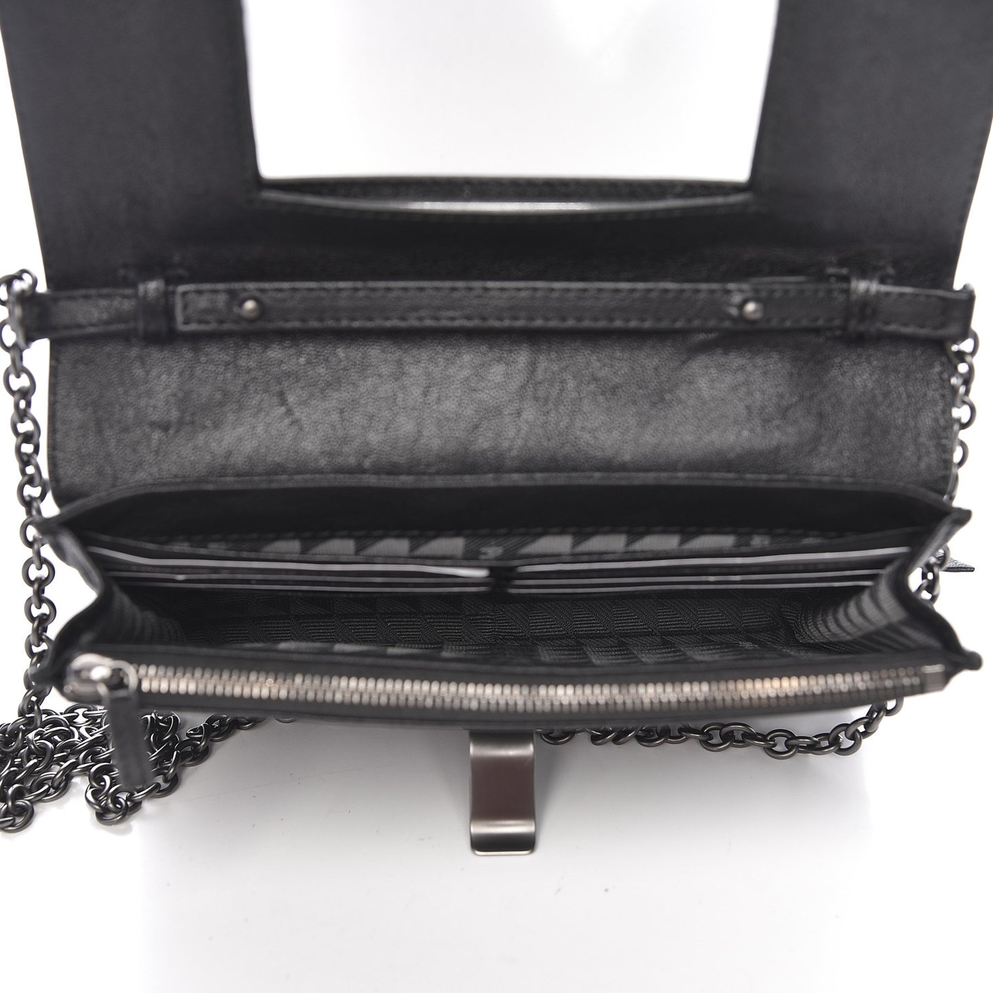 Lambskin PS1 Large Chain Wallet Black