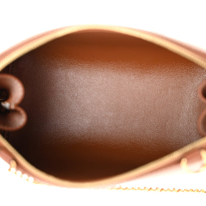Celine Smooth Calfskin Cuir Triomphe Clutch on Chain Tan 5 of 11