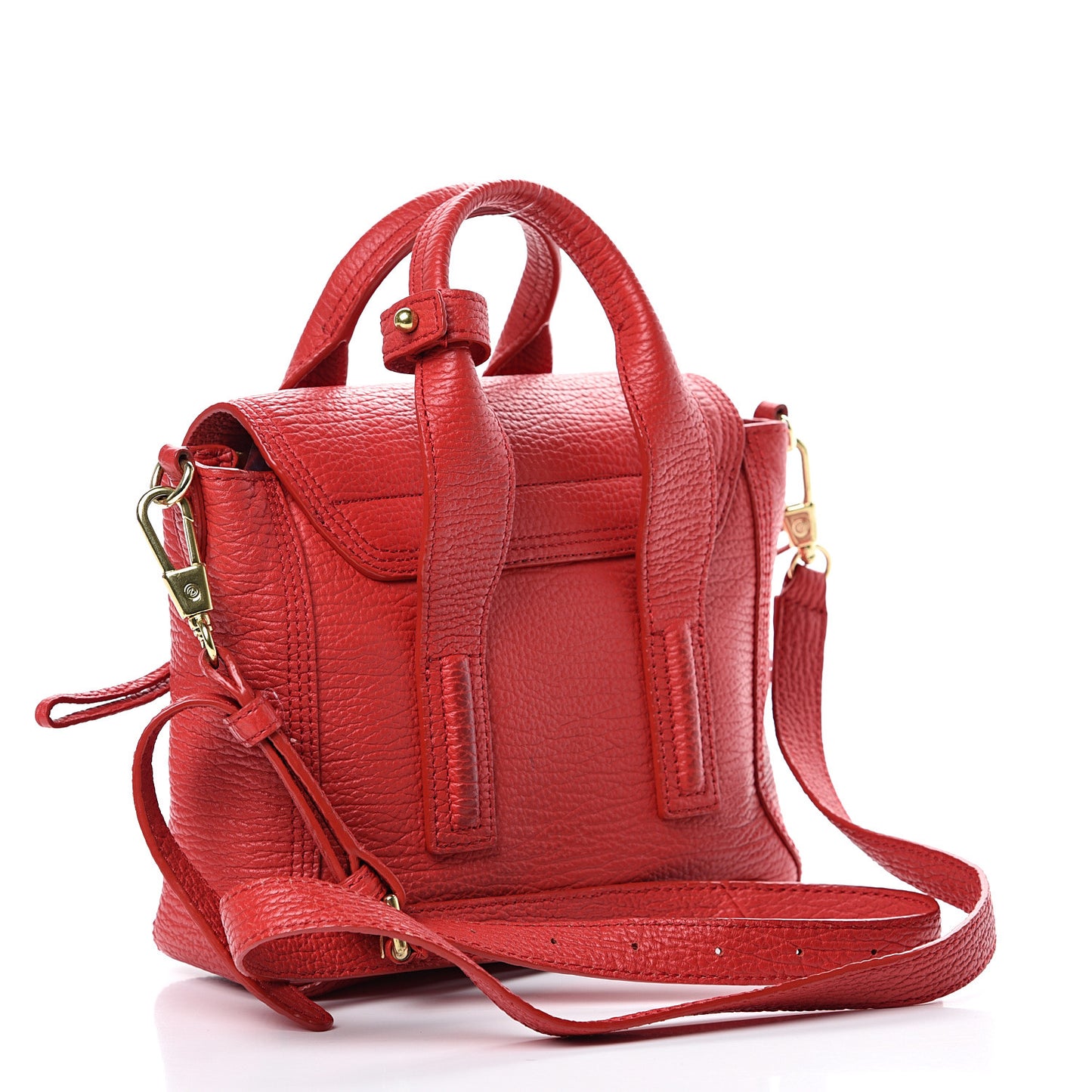 3.1 Textured Calfskin Mini Pashli Satchel Red