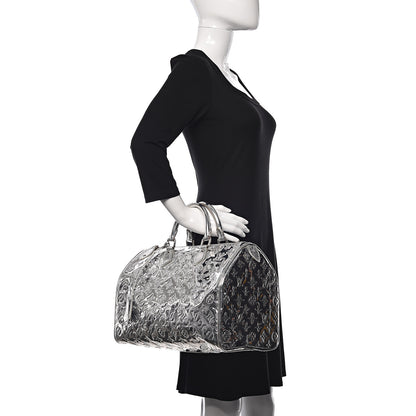 Louis Vuitton Monogram Miroir Speedy 35 Silver 2 of 16