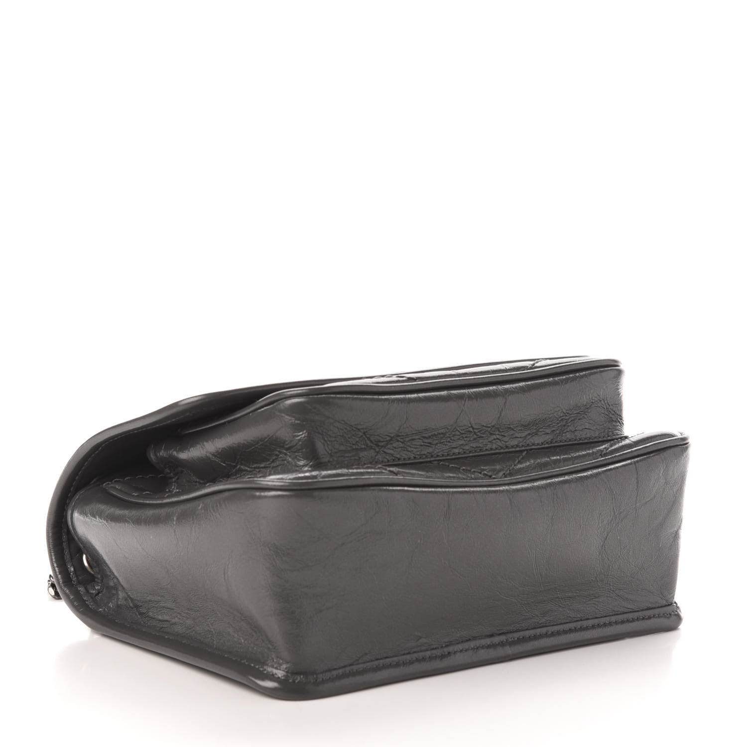 Saint Laurent Crinkled Calfskin Matelasse Monogram Baby Niki Chain Satchel Storm 4 of 12